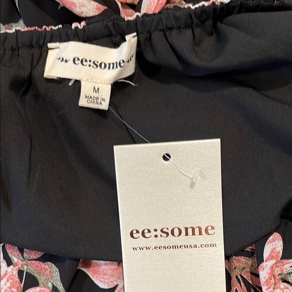 Floral Black and Pink Women's Dress - Picture 4 of 4